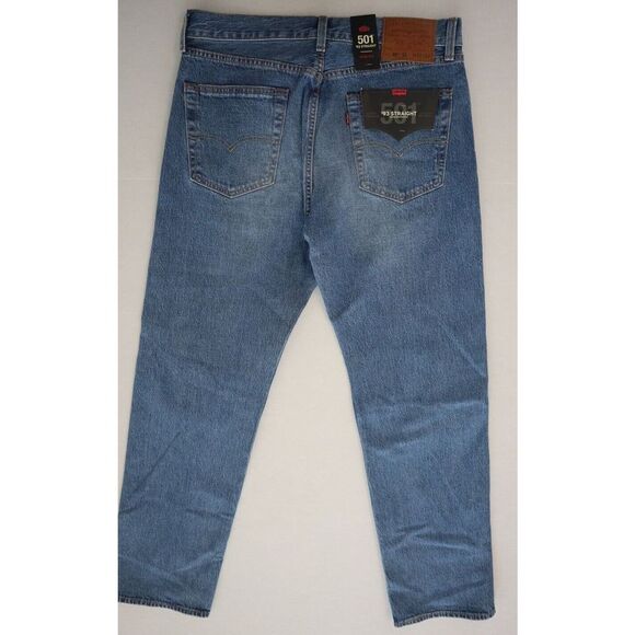 Levi's Premium 501 Men's Sz 33x32 Blue '93 Straight Leg Button Fly Jeans $98 - Picture 2 of 11